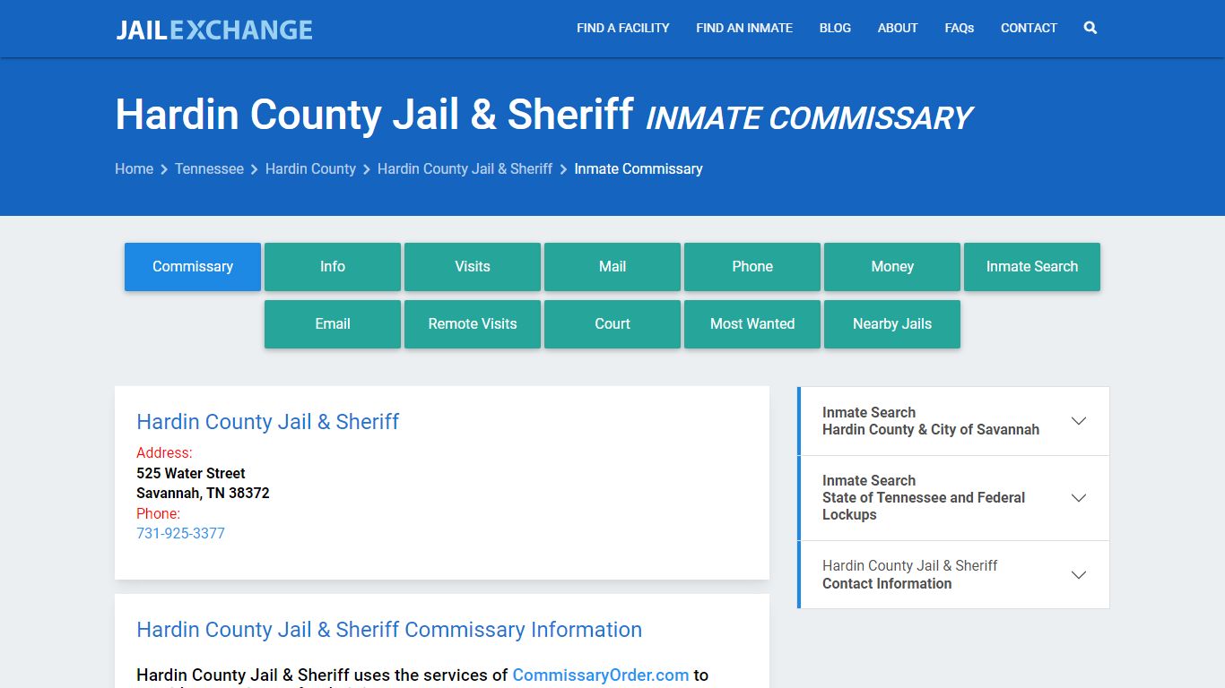 Hardin County Jail & Sheriff Inmate Commissary - Jail Exchange